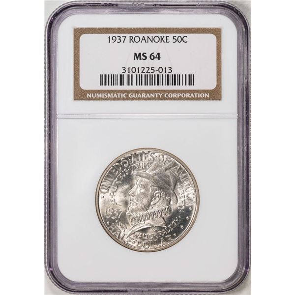 1937 Roanoke Commemorative Half Dollar Coin NGC MS64