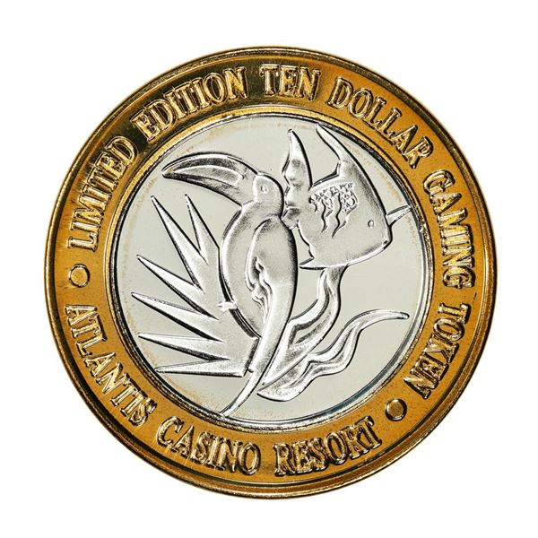 .999 Fine Silver Atlantis Casino & Resort Reno, NV $10 Limited Edition Gaming Token