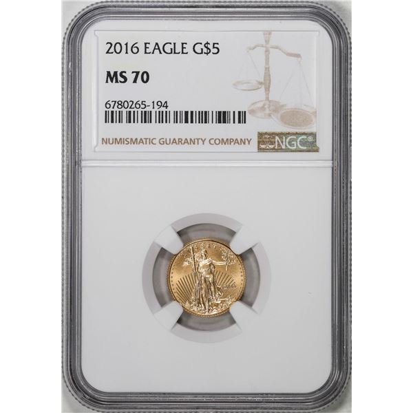 2016 $5 American Gold Eagle Coin NGC MS70