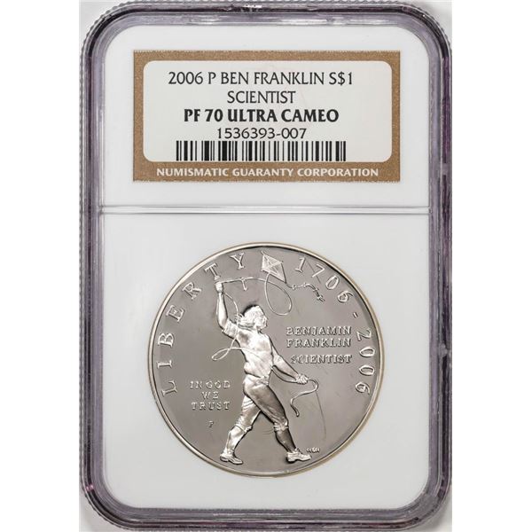 2006-P $1 Proof Ben Franklin Scientist Silver Dollar Coin NGC PF70 Ultra Cameo