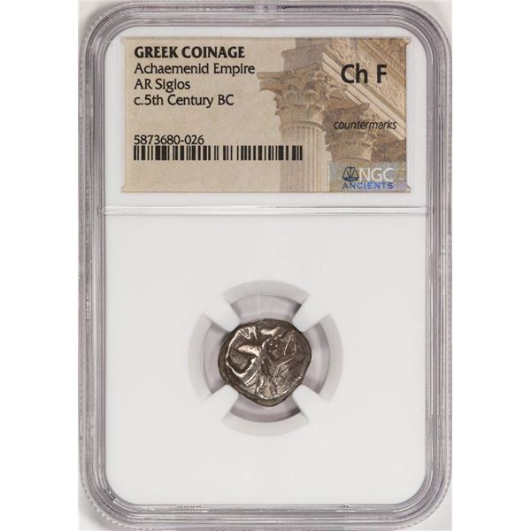 c.5th Century BC Achaemenid Empire AR Sigols Ancient Coin NGC Ch F