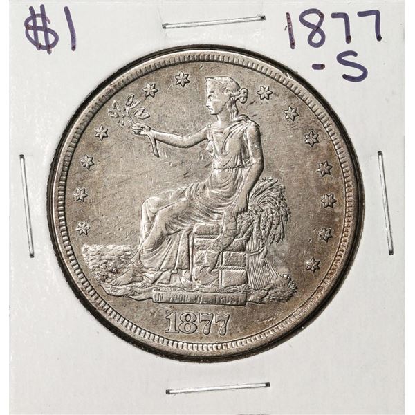 1877-S $1 Seated Liberty Trade Silver Dollar Coin