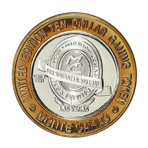 .999 Silver Monte Carlo Las Vegas, Nevada $10 Casino Limited Edition Gaming Token