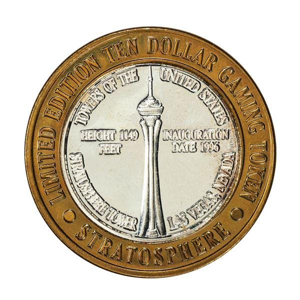 .999 Silver Stratosphere Las Vegas, Nevada $10 Casino Limited Edition Gaming Token