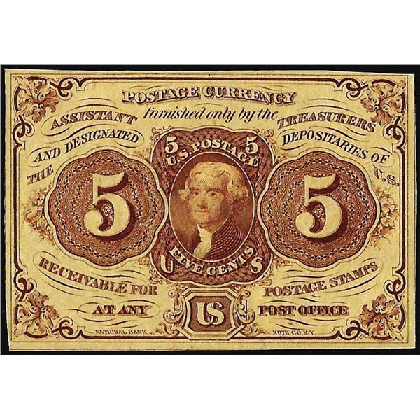 1862 First Issue Five Cents Fractional Currency Note