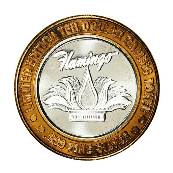 .999 Fine Silver Flamingo Hilton Laughlin, Nevada $10 Limited Edition Gaming Token