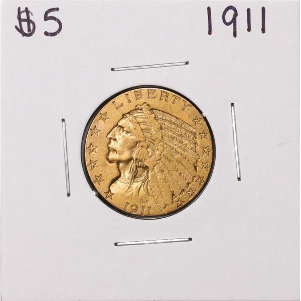 1911 $5 Indian Head Half Eagle Gold Coin