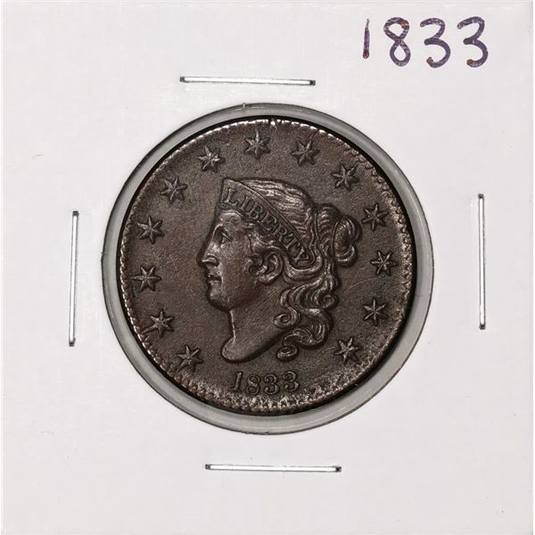 1833 Coronet Head Large Cent Coin