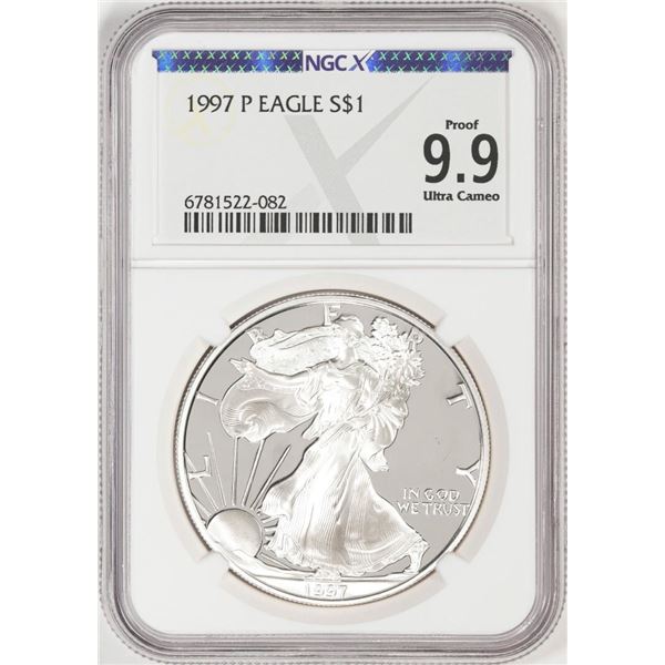 1997-P $1 American Silver Eagle Coin NGCX Proof 9.9 Ultra Cameo