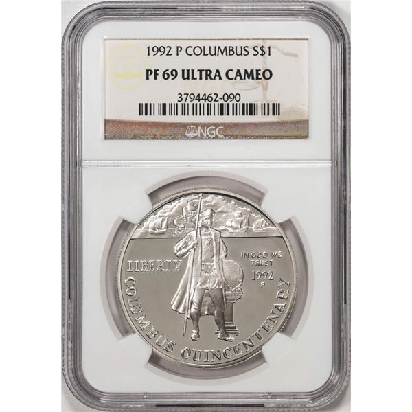 1992 $1 Proof Columbus Quincentenary Silver Dollar Coin NGC PF69 Ultra Cameo