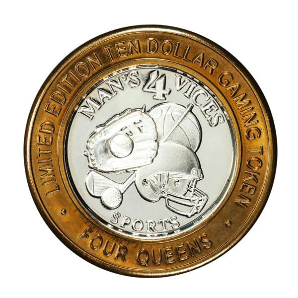 .999 Silver Four Queens Casino Hotel Las Vegas, NV $10 Limited Edition Gaming Token
