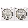 Image 1 : Lot of 1922-S & 1923-S $1 Peace Silver Dollar Coins