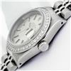 Image 9 : Rolex Ladies Stainless Steel Silver Index Diamond Date Wristwatch