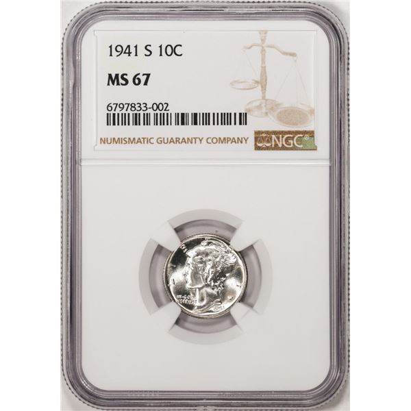 1941-S Mercury Dime Coin NGC MS67