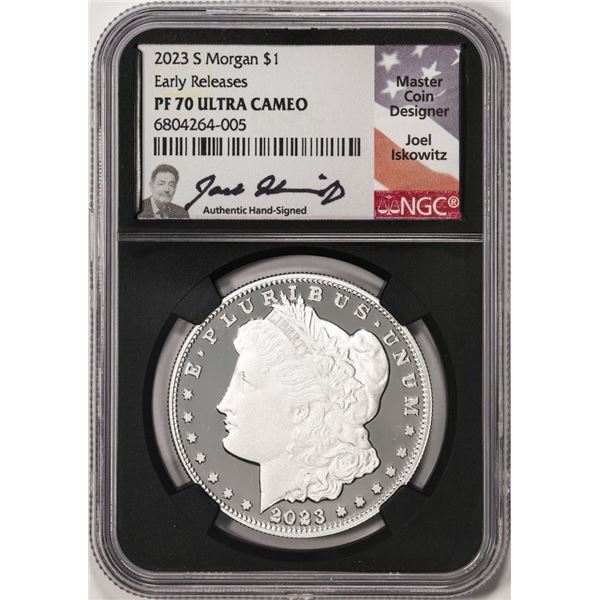 2023-S $1 Proof Morgan Silver Dollar Coin NGC PF70 Ultra Cameo ER Iskowitz Signature