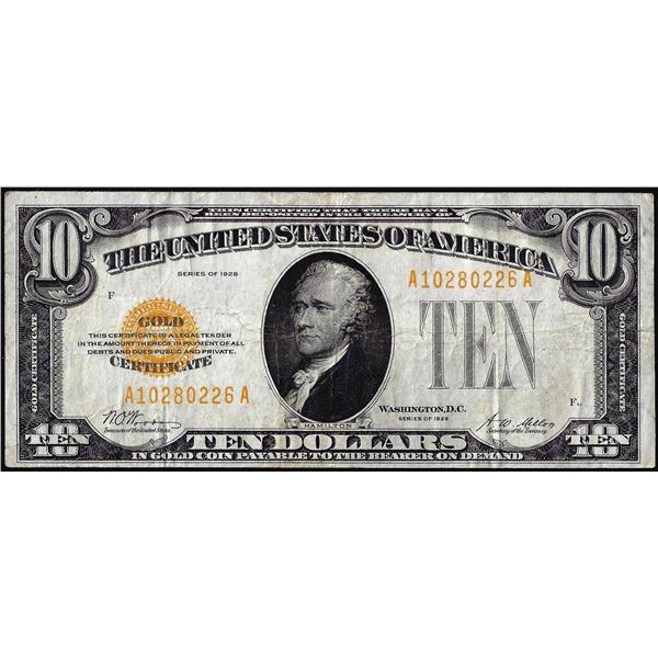 1928 $10 Gold Certificate Note