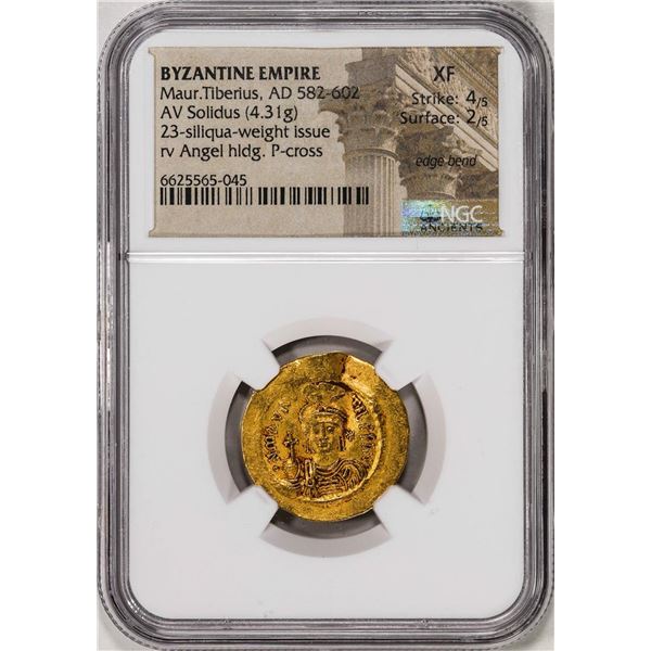 AD 582-602 Byzantine Empire Maurice Tiberius AV Solidus Ancient Gold Coin NGC XF