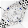 Image 2 : Rolex Ladies Stainless Steel Silver Index Sapphire and Diamond Datejust Wristwatch