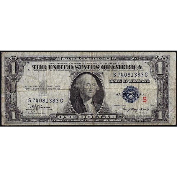1935A $1 Experimental "S" Silver Certificate Note