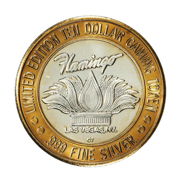 .999 Silver Flamingo Hilton Las Vegas, Nevada $10 Casino Limited Edition Gaming Token