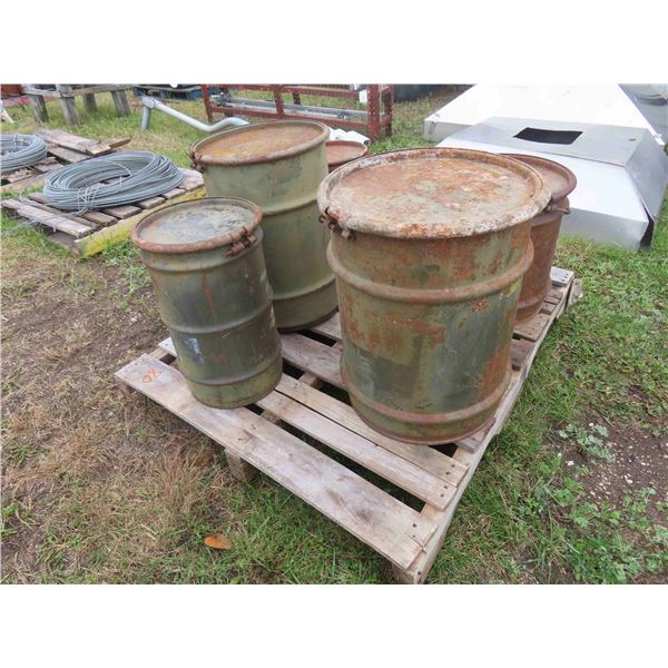 (5) Metal Military Storage Containers 