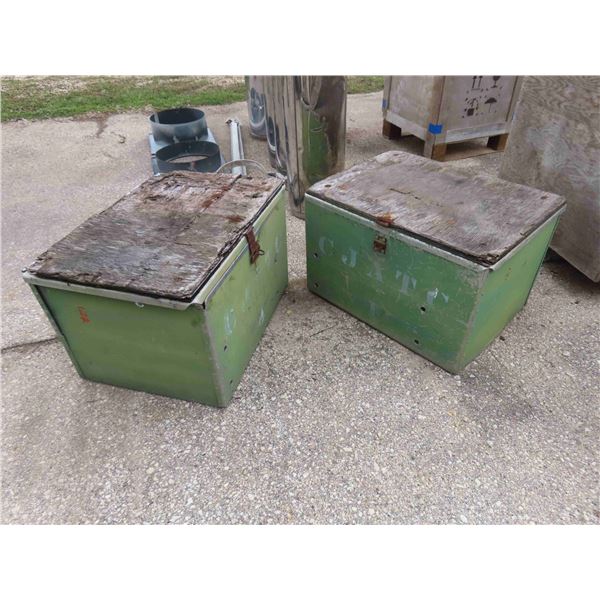 2 Metal Hinged Top Boxes 16'' x 18'' x 24''