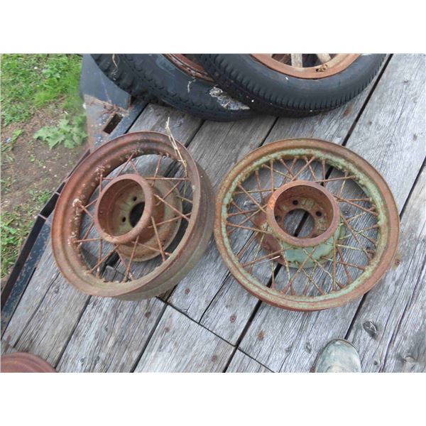 Two Spook Rims 2 Antique Auto Spoked Rims - McSherry Auction Service Ltd.