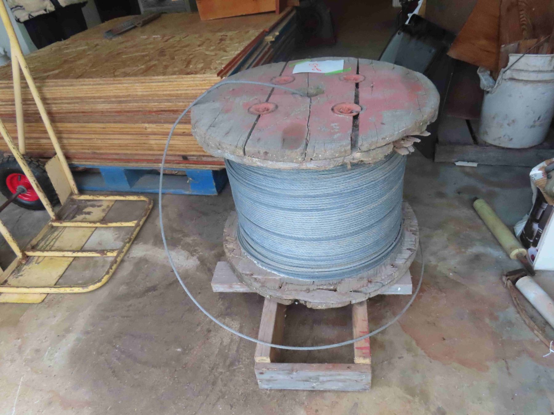 Large Wooden Spool of 3/8'' Winch Cable - McSherry Auction Service Ltd.