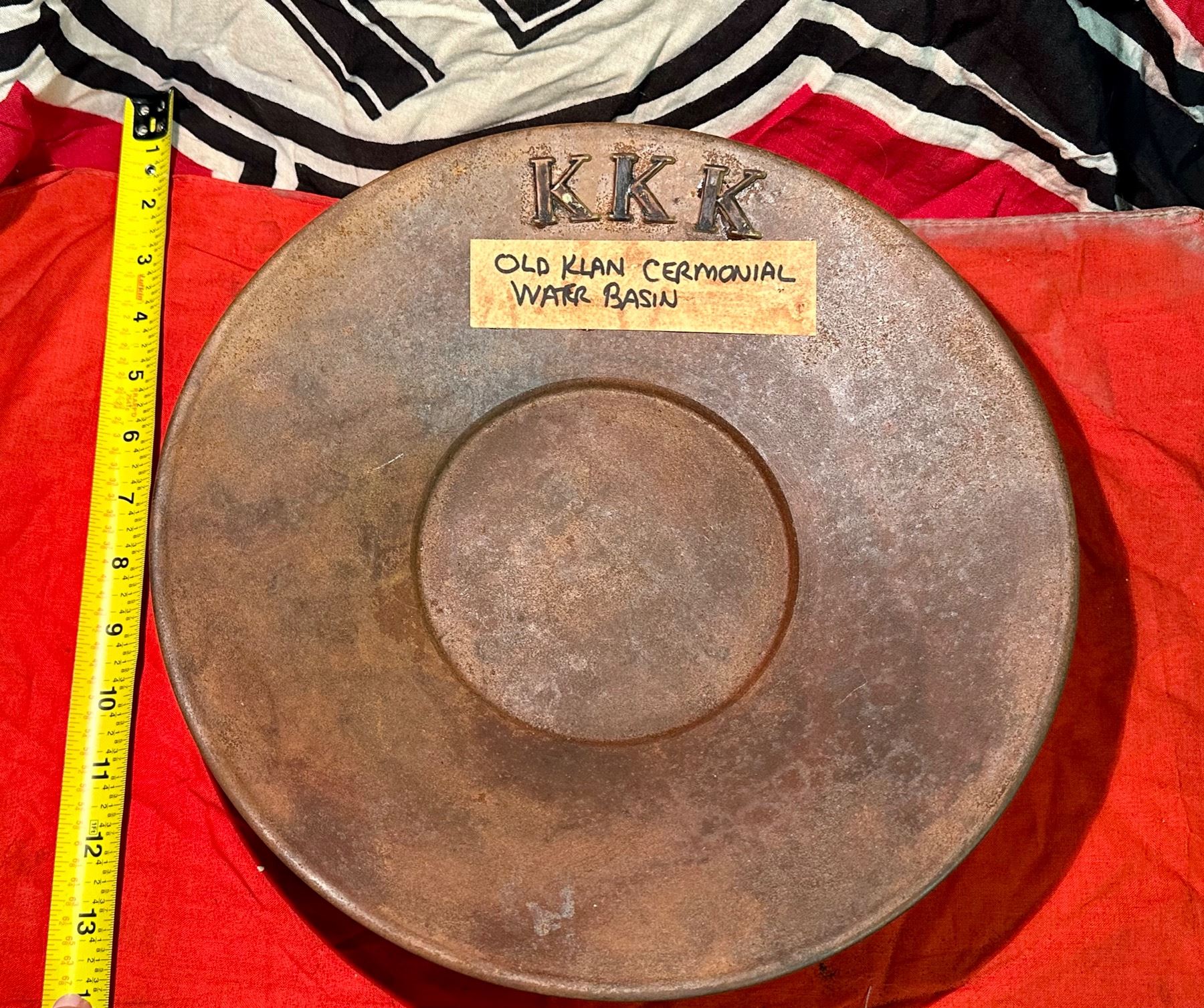 ANTIQUE KKK KU KLUX KLAN CEREMONIAL WATER BASIN