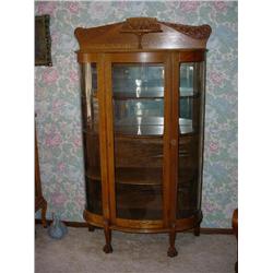 OAK CURVE GLASS CHINA CABINET