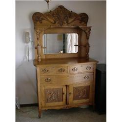 VICTORIAN BUFFET W/BEVELED MIRROR