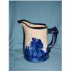 Image 1 : PITCHER FLOW BLUE (SOME CRAZING) SM CHIP ON BASE 8"T
