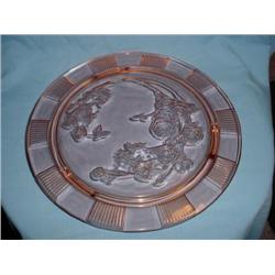 ROSE OF SHARON PINK DEPRESSION PLATTER 11"