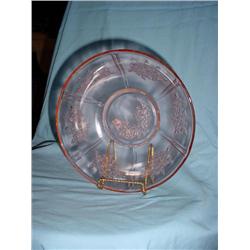 ROSE OF SHARON PINK DEPRESSION BOWL 8 1/2"