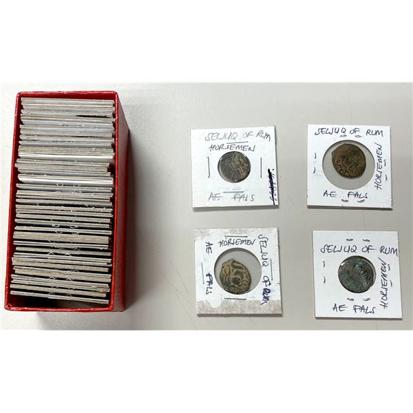 SELJUQ OF RUM: LOT of 44 copper fulus