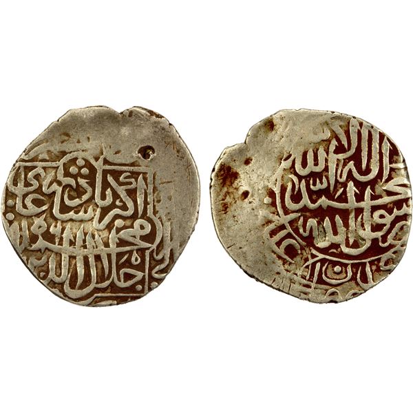 MUGHAL: Akbar I, 1556-1605, AR shahrukhi (4.62g), MM, AH965, F-VF