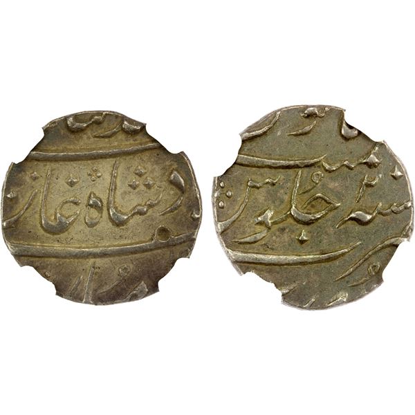 MUGHAL: Muhammad Shah, 1719-1748, AR 1/2 rupee, Surat, year 2, NGC AU details