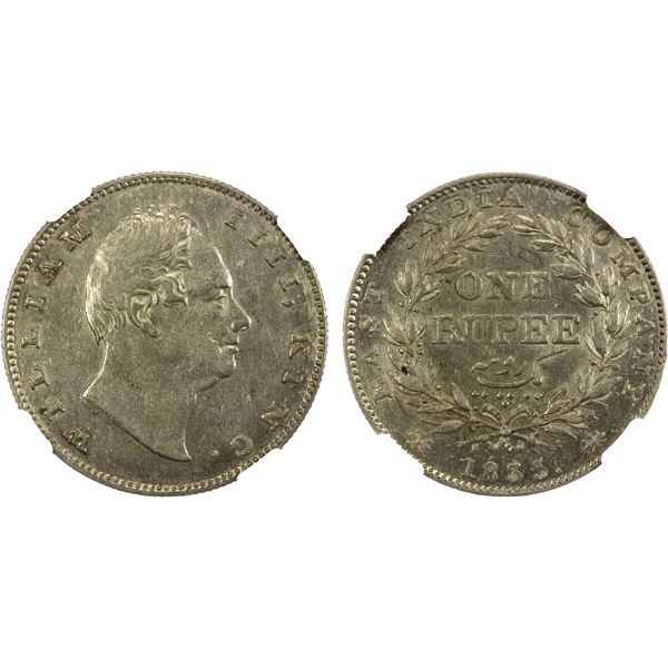 BRITISH INDIA: William IV, 1830-1837, AR rupee, 1835(b), NGC AU55