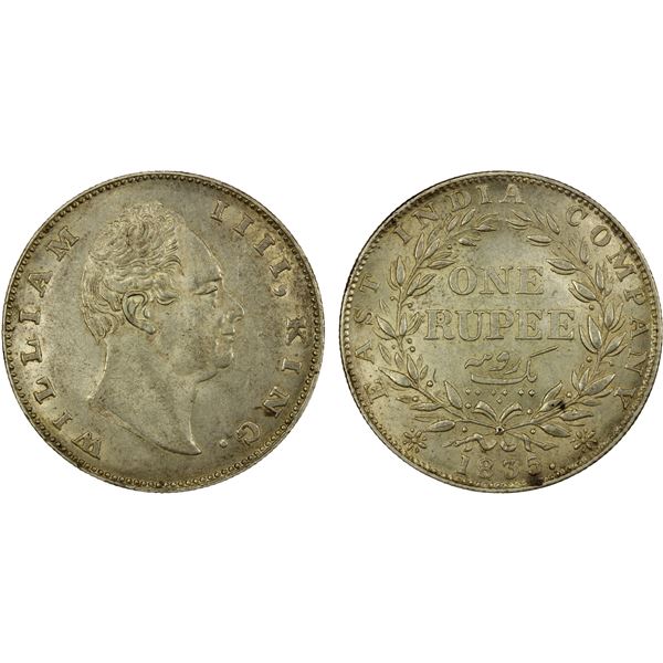 BRITISH INDIA: William IV, 1830-1837, AR rupee, 1835(c), strong EF-AU