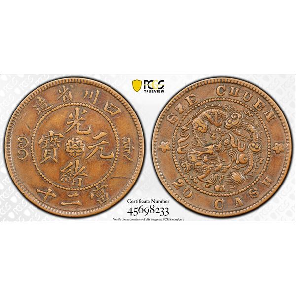 SZECHUAN: Kuang Hsu, 1875-1908, AE 20 cash, ND (1903-05), PCGS XF45