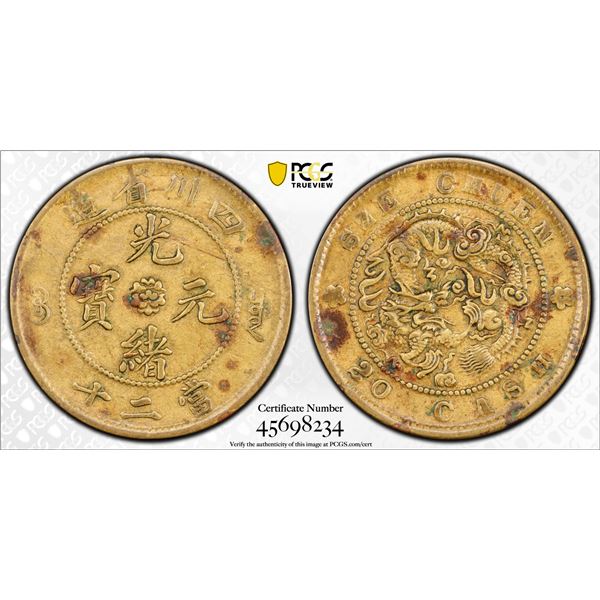 SZECHUAN: Kuang Hsu, 1875-1908, AE 20 cash, ND (1903-05), PCGS XF details