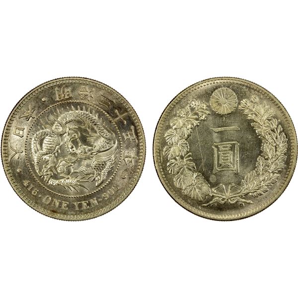 JAPAN: Meiji, 1868-1912, AR yen, year 35 (1902), UNC