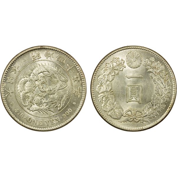 JAPAN: Meiji, 1868-1912, AR yen, year 45 (1912), UNC