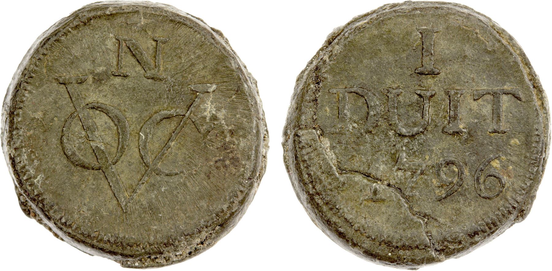 NETHERLANDS EAST INDIES: Batavian Republic, tin duit (5.06g), Java ...