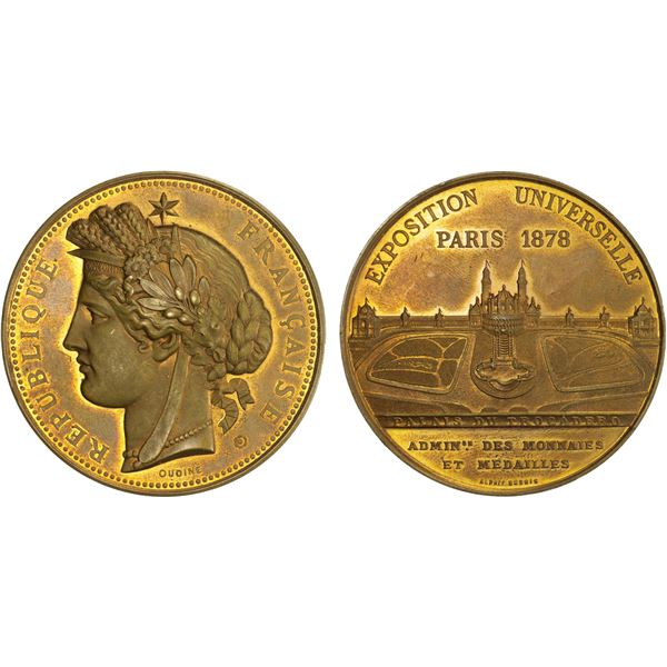 FRANCE: AE medal (59.52g), 1878, UNC