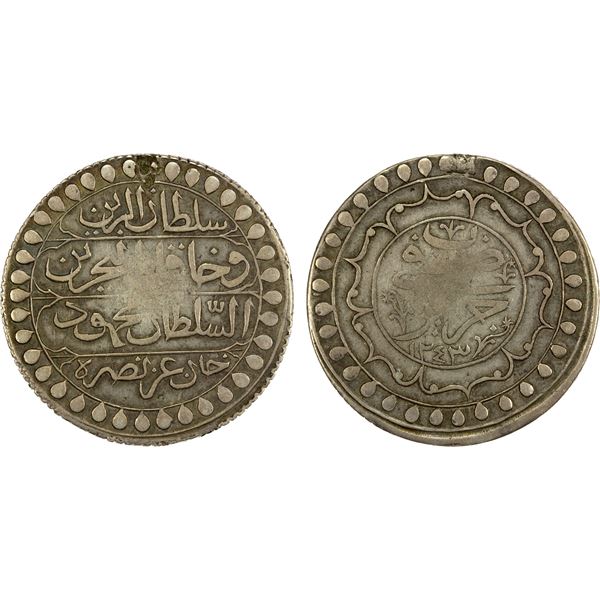 ALGIERS: Mahmud II, 1808-1830, AR 2 budju (19.36g), Jaza'ir, AH1243, F-VF