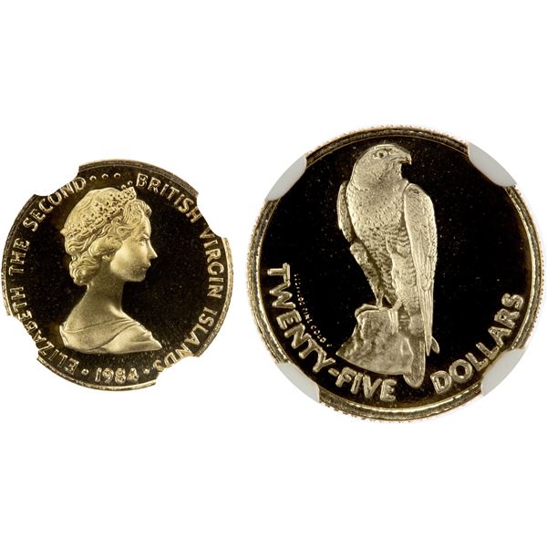 BRITISH VIRGIN ISLANDS: Elizabeth II, 1952-2022, AV 25 dollars, 1984-FM, NGC PF69 Ultra Cameo