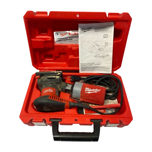 Milwaukee Palm Sander With Catcher Corded In Original Case