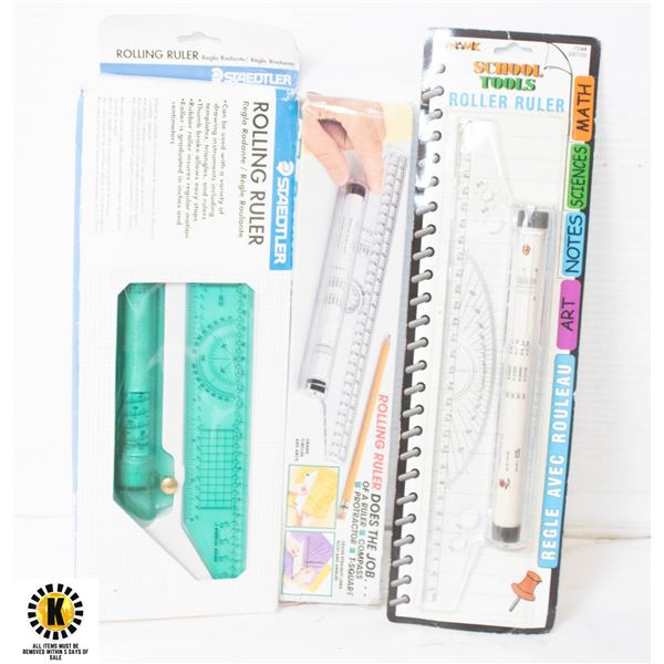 NEW (3) ROLLING RULERS