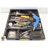 TRAY OF VARIOUS TOOLS, DRILL BITS, ACCESSORIES &